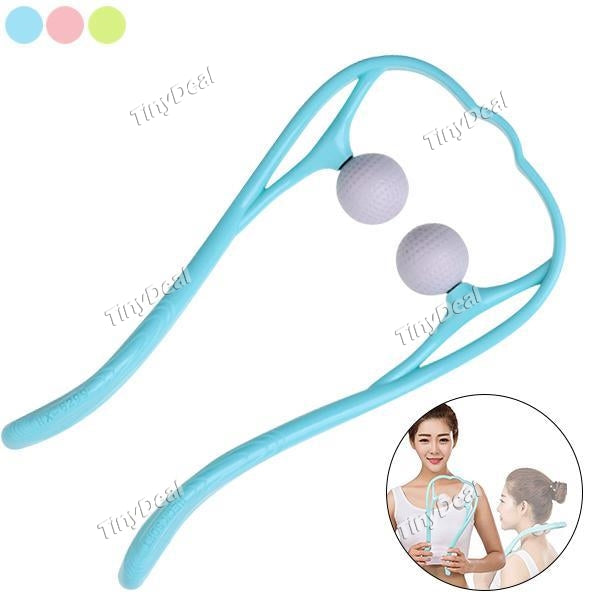 Neck Massager Neck and Shoulder Massage Manual Self Muscle Massager with Massage Balls for Muscle Pain Relief