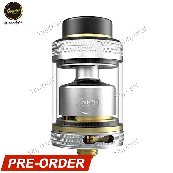 Authentic CoilART MAGE 2 II 3.5ml 5.5ml RTA Rebuildable Tank Atomizer - Silvery SS Stainless Steel