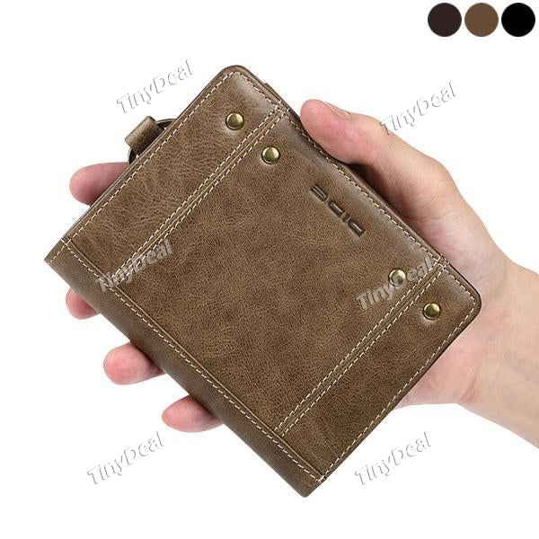 DIDE Genuine100% Genuine Leather Wallet men Wallets Vintage High Quality Cow Leather Male Wallet Purse Purses zipper Coin DQ628