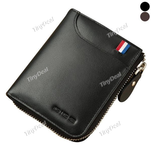 DIDE Genuine Leather Wallet Men Card Holder Short Wallet Women Luxury Brand Casual Standard Wallets Zipper Coin Purse