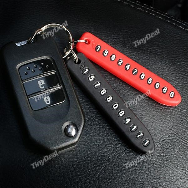 Anti-lost Phone Number Plate Car Keychain Pendant Auto Vehicle Phone Number Card Keyring Key Chain Car Interior Decoration