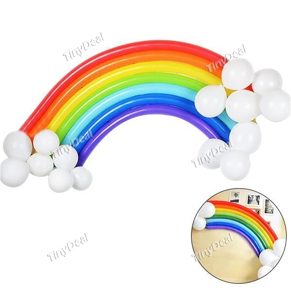 25 Pcs DIY Magic Ball Christmas Birthday Decor Children Birthday Gift Accessories Decoration Rainbow Band Balloon Set