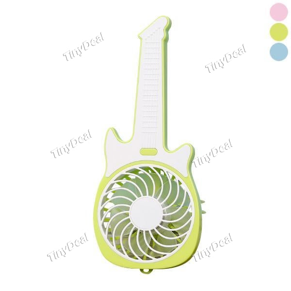 New Guitar Style Fan Portable USB Rechargeable Nature Wind 3 speed Mini USB Fans with Lanyard