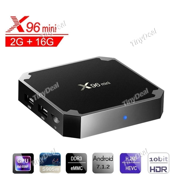 X96 Mini Android 7.1 TV BOX 2GB 16GB Amlogic S905W Quad Core Suppot H.265 UHD 4K 2.4GHz WiFi Set-top Box