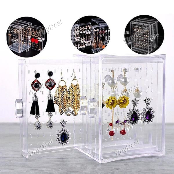 Acrylic Earring Rack Earrings Display Stand Organizer Jewelry Holder Box Multilayer Transparent Hanging Jewelry Display Case