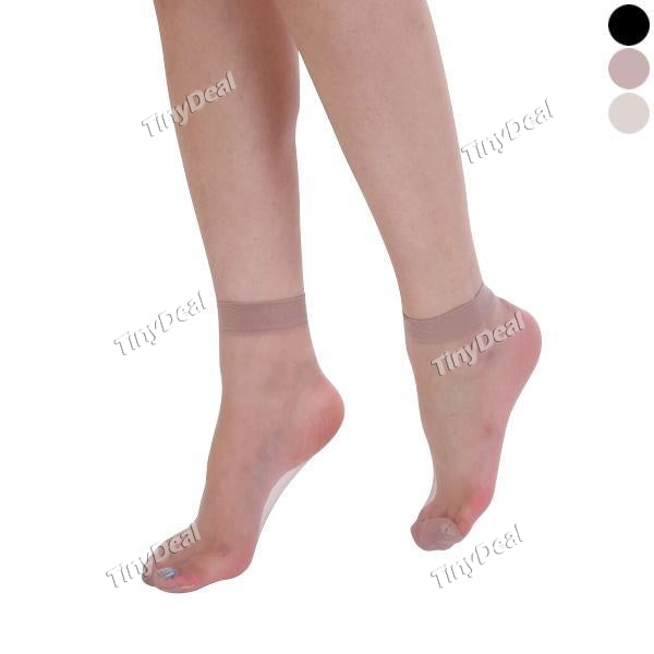 10 Pairs of Transparent Crystal Silk Short Socks Summer Thin Sock for Women Lady Girl