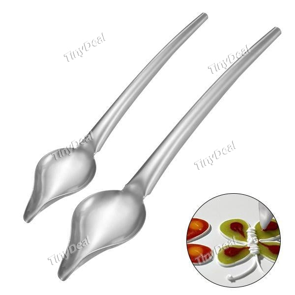 Deco Spoon Multi-use Precision Chef Culinary Drawing Spoons for Decorating Plates, set of 2