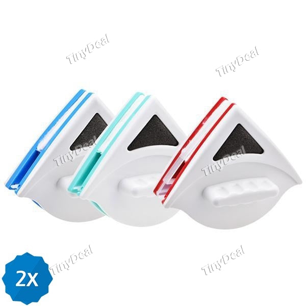 2 x Magnetic Window Glass Cleaning Brush Home Window Glass Cleaner Tool Double Side Wiper Cleaning Tools - Color Assorted