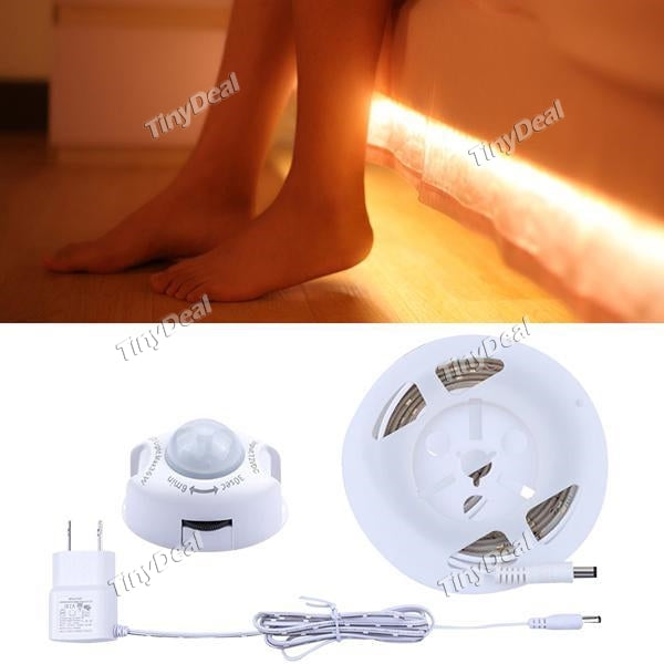 Under Bed Lights 5Ft Flexible LED Strip Motion Activated Sensor w Automatic Shut Off Timer for, Bedrooms, Kitchen, Warm White