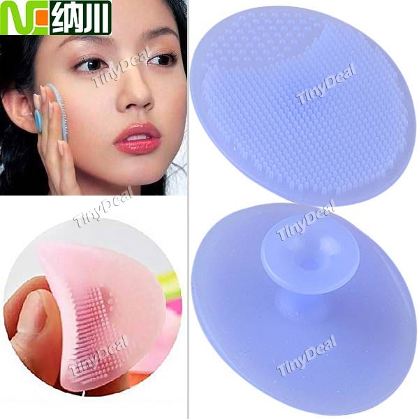 NC 2 x Silicone Oval Blackhead Remover Facial Cleansing Pad Manual Exfoliating Tool Facial Massage Item -Purple HBI-64416