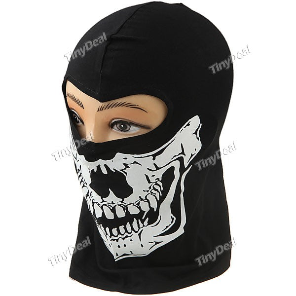 Multifunctional Skull Pattern Winter Warm Full-Face Coverage Mask Headgear for Outdoor Activities - Hollow Cheek HUI-64446
