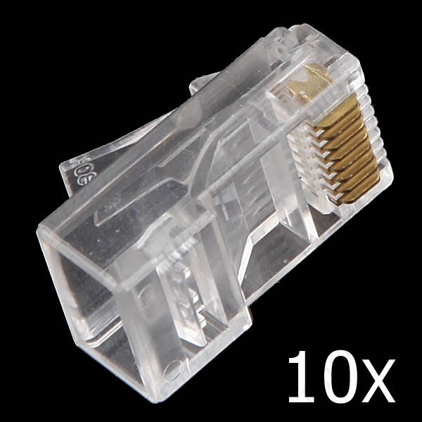 10 x RJ-45 RJ45 Cat5 Cat5e Connector Network Crimp Plug CNP-6712