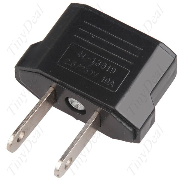 EU Europe to US USA Travel Charger Power Socket Plug Adapter Converter Male to Female 2 Flat Pins/ Prongs CAD-7972