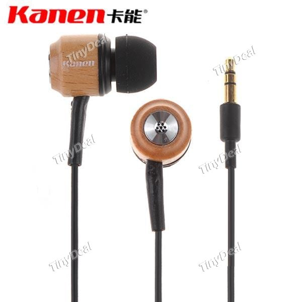 KANEN 3.5mm Jack Stereo Wooden Earphones In-ear Headphone for Apple iPhone iPod iPad CHS-80293